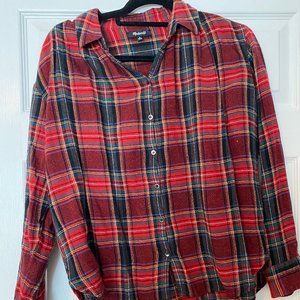 Madewell Red Plaid Button Down